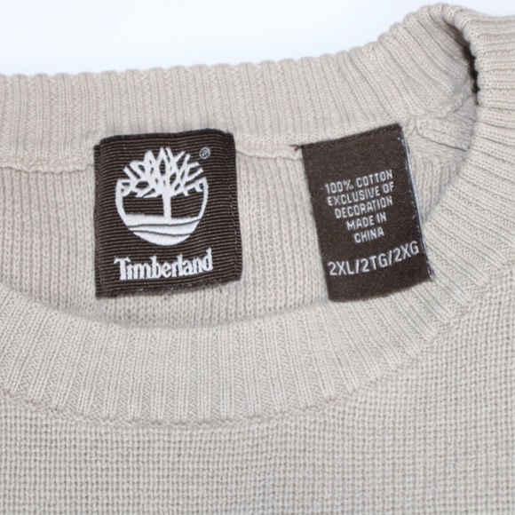 Timberland Light Gray Knit Grandpa Sweater 2XL - Picture 11 of 11